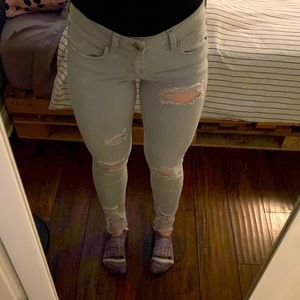 American eagle skinny jeans mint color